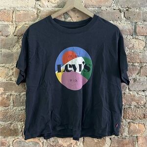 Levi's Black Tee with Multicolor Graphic